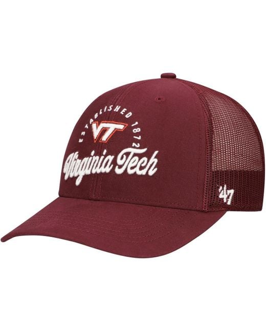 '47 Red Virginia Tech Hokies Pitstop Trucker Adjustable Hat for men
