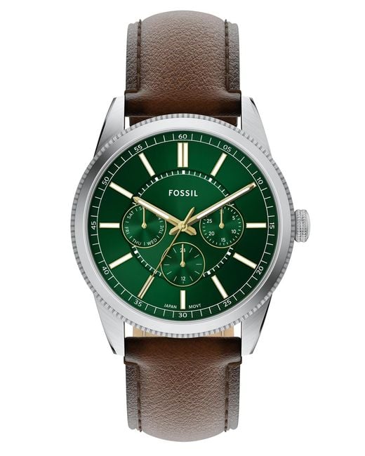 Fossil Green Pearson Multifunction Leather Watch for men
