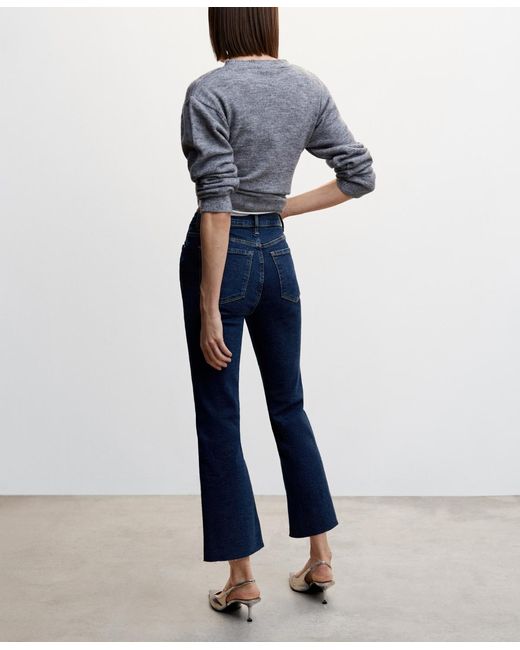Mango Blue Crop Flared Jeans
