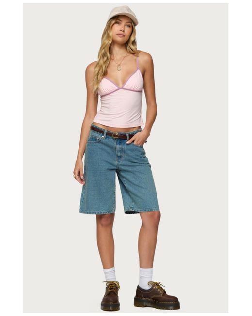 Edikted Pink Leona Contrast Tank Top