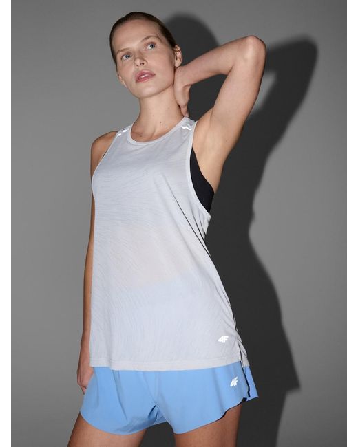4F White Regular Quick-drying Running Top