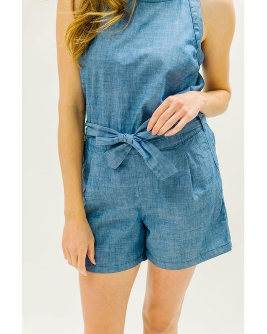 Hope & Henry Blue Halter Romper
