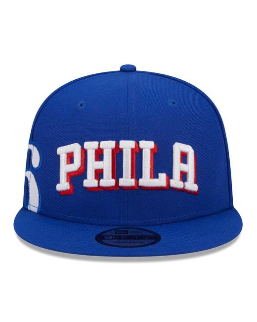 KTZ Blue Philadelphia 76ers Side Logo 9fifty Snapback Hat for men