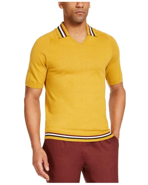 INC International Concepts Yellow Camden Polo Shirt, Created For Macy's for men