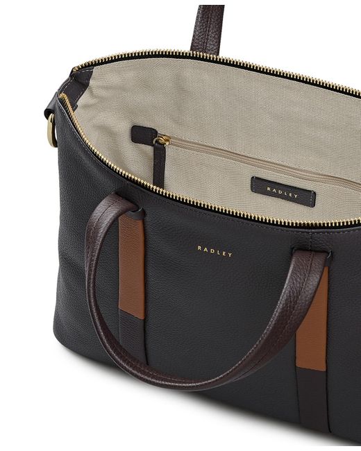 Radley Black Waterloo Way Medium Zip Top Satchel Bag