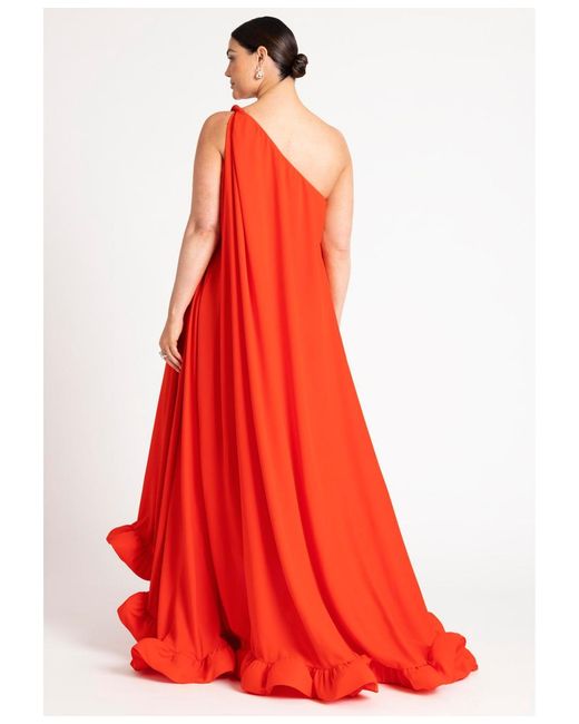 Eloquii Red Plus Size Dramatic Ruffle Gown