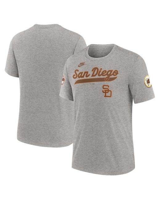 Nike Gray San Diego Padres Cooperstown Collection Eras Tri-blend T-shirt for men