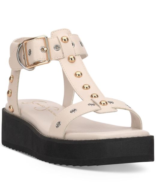 Jessica Simpson White Janer Studded Platform Gladiator Sandals