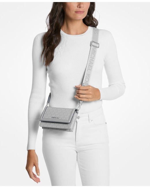 Michael Kors Gray Jet Set Mini Phone Webbing Nylon Crossbody