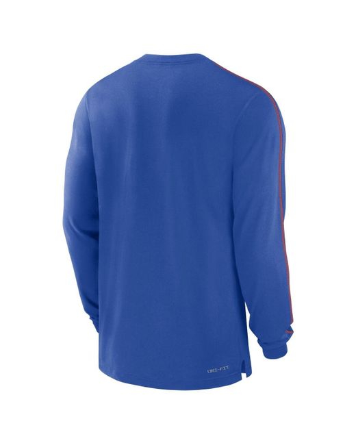 Nike Blue Florida Gators 2024 Sideline Player Tri-blend Performance Long Sleeve T-shirt for men