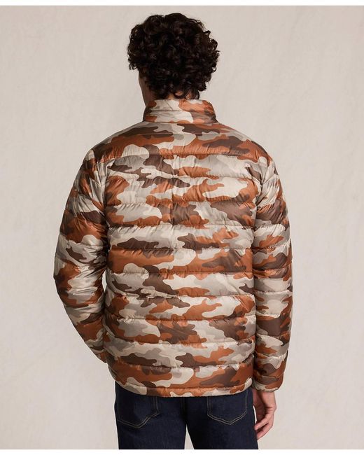 Lands' End Brown Wanderweight Packable Print Down Jacket for men