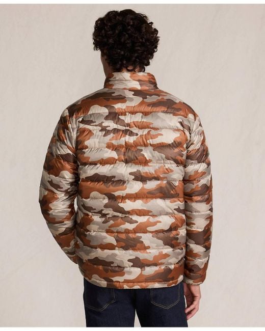 Lands' End Brown Wanderweight Packable Print Down Jacket for men