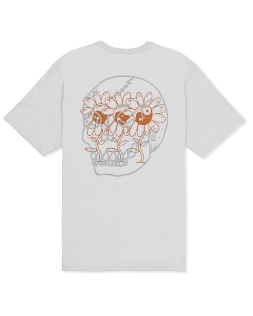 Hurley White Skulls And Flowers Short Sleeve T-shirt for men