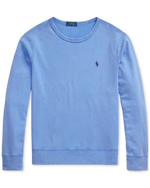 【POLO RALPH LAUREN】COTTON TERRY CREWNECKスウェット Polo Ralph Lauren Cotton Terry Crewneck Sweatshirt in Blue