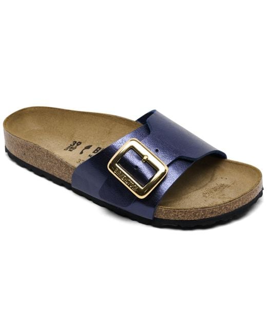 Birkenstock Blue Catalina Luxe Buckle Birko-flor Sandals From Finish Line