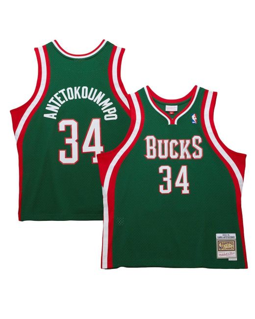 Mitchell & Ness Green Giannis Antetokounmpo Milwaukee Bucks 2013/14 Hardwood Classics Swingman Jersey for men