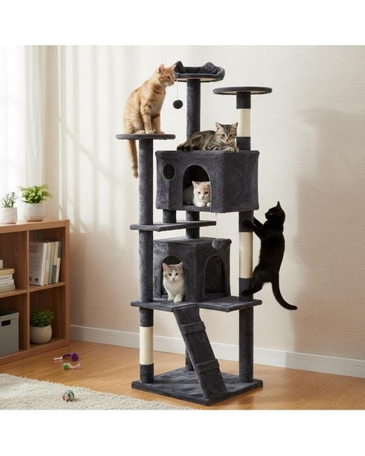Aronkl White Multi-level Cat Tree Tower