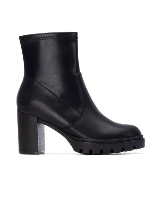 Xti Black Heeled Ankle Booties By