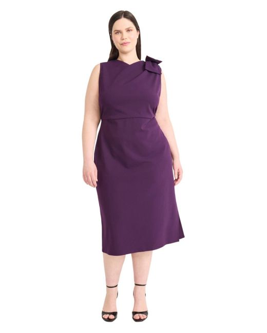 Maggy London Purple Plus Size Sleeveless A-line Dress