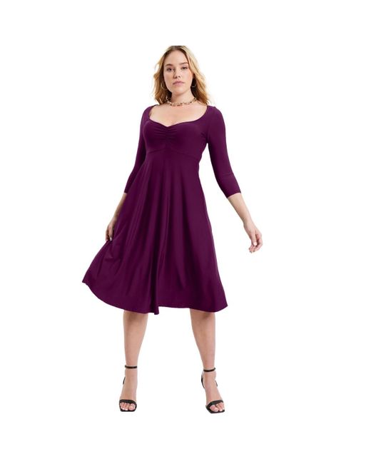 June + Vie Purple June + Vie June + Vie Sweetheart Swing Dress