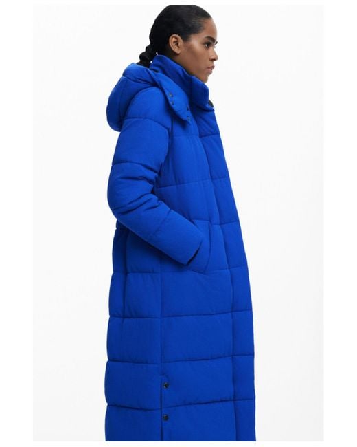 Desigual Blue Long Padded Jacket