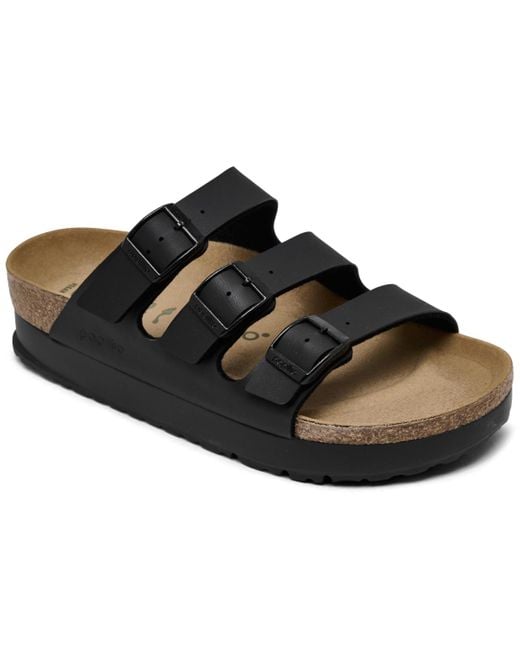 Birkenstock Black Florida Flex Birko-flor Platform Sandals From Finish Line