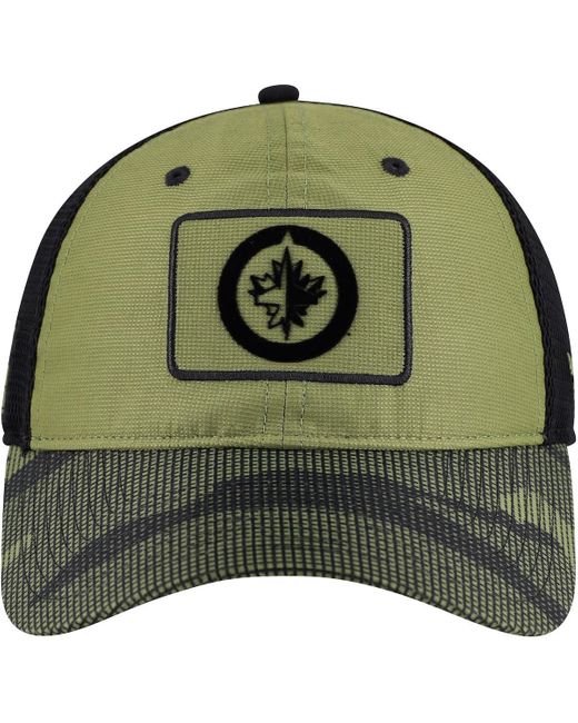 Fanatics Green Winnipeg Jets Military Appreciation Trucker Adjustable Hat for men