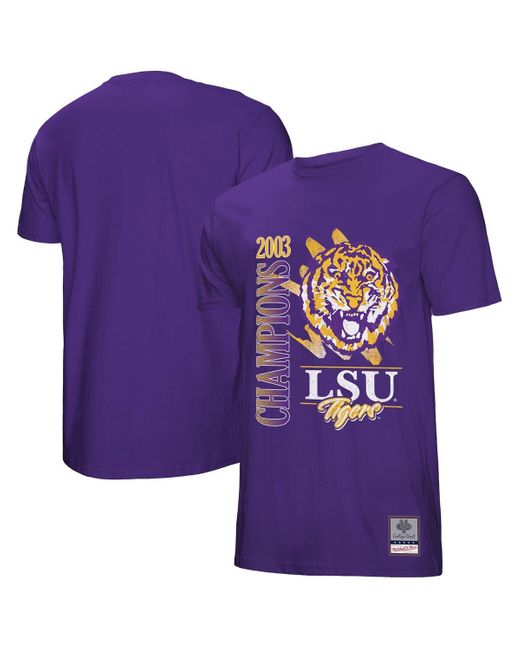 Mitchell & Ness Purple Lsu Tigers Retro Brush Mineral Wash T-shirt for men