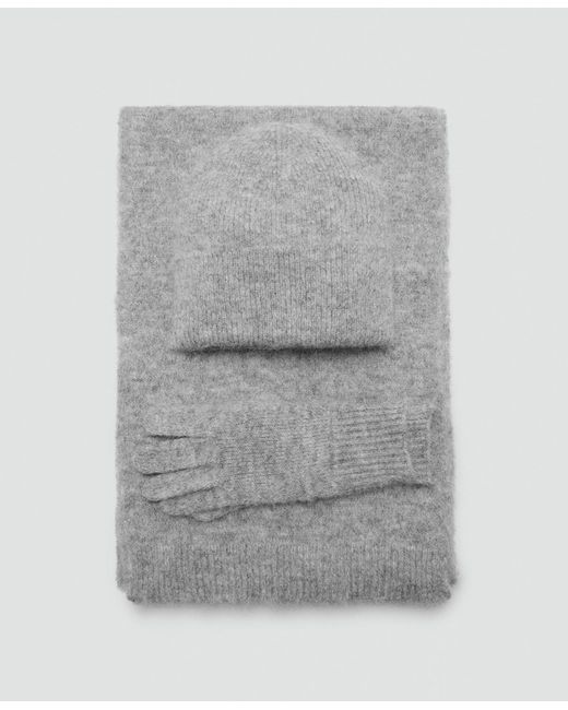 Mango Gray Plain Knitted Scarf