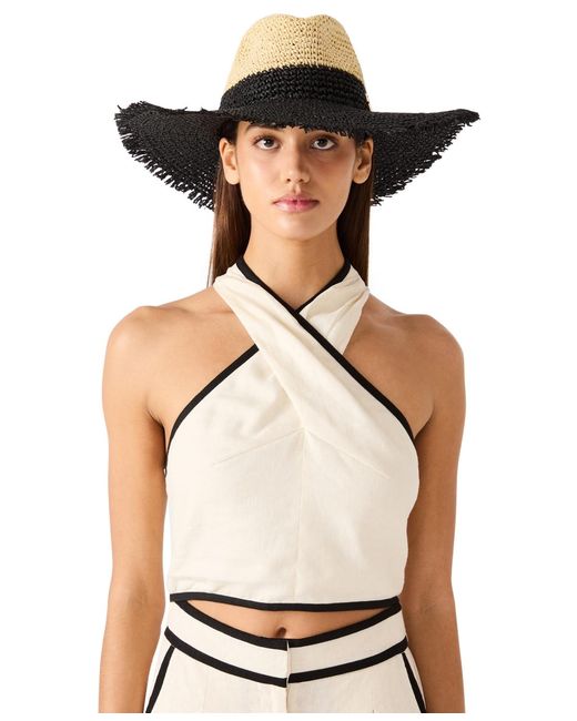 Steve Madden Black Split Decision Crochet Panama Hat