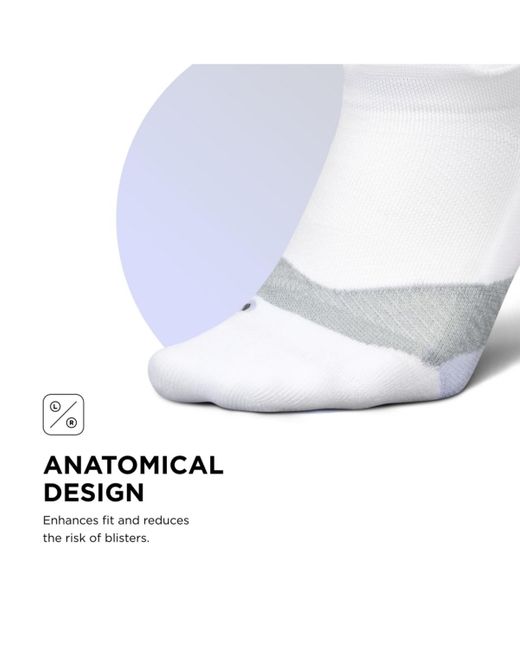 FEETURES SOCKS White Elite Light Cushion No Show Tab Ankle Socks for men