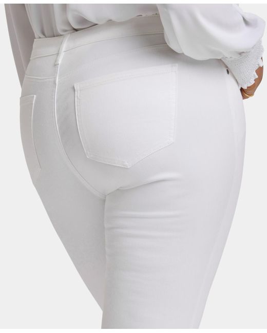 NYDJ White Plus Size Marilyn Straight Crop Jeans