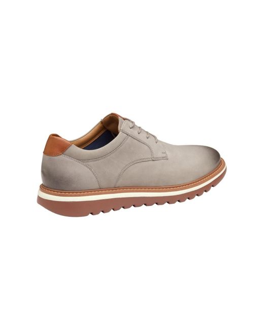 Johnston & Murphy White Braydon Plain Toe Hybrid Dress Oxford Shoes for men