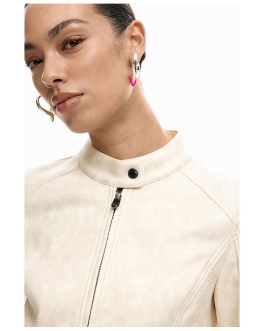 Desigual Natural Mao Collar Jacket, Polyester