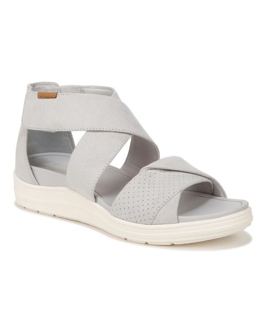 Dr. Scholls Gray Time Off Fun Ankle Strap Sandals