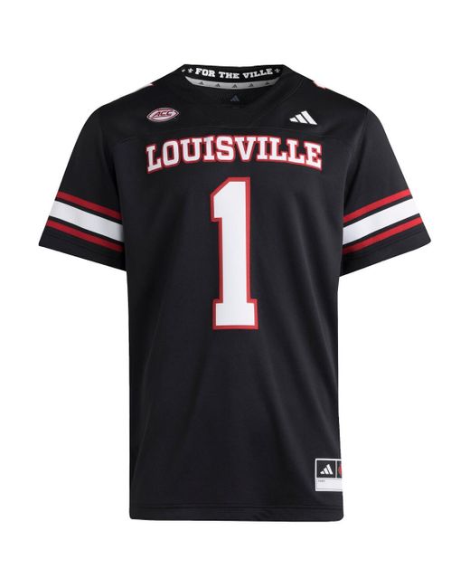 Adidas Black 1 Louisville Cardinals Premier Strategy Jersey for men