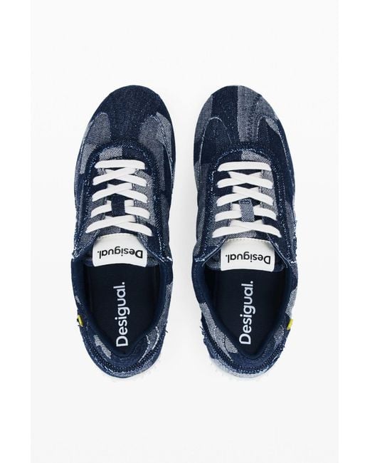 Desigual Blue Denim Patchwork Sneaker