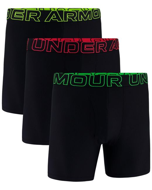 Under Armour Black Performance Tech Mesh Solid 6" Boxer Briefs for men