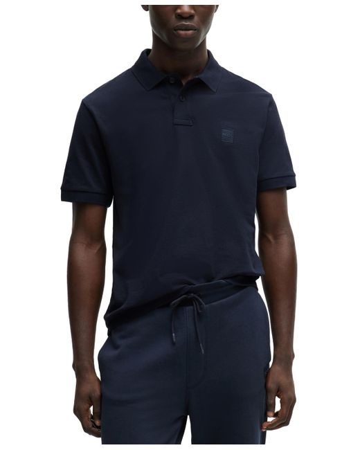Boss Blue Boss By Logo Patch Slim-fit Polo Shirt for men