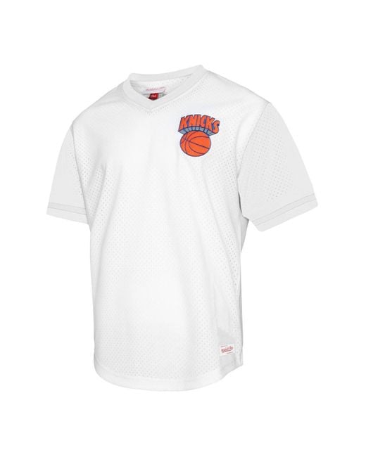 Mitchell & Ness White New York Knicks Hardwood Classics Batting Practice Mesh Jersey T-shirt for men