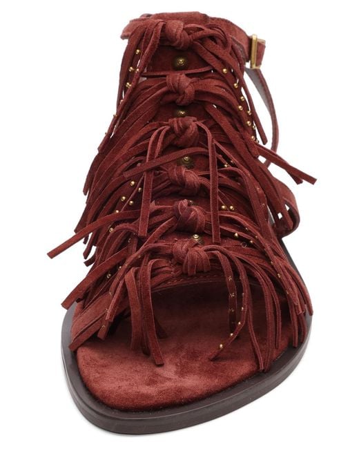 Ash Red Panic Round Toe Flat Sandals