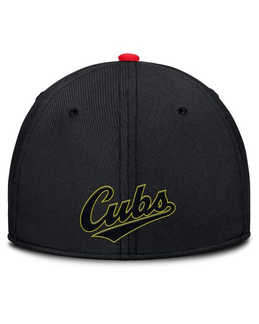 Nike Red Crimson/black Chicago Cubs Neon 90s Rise Swoosh Flex Hat for men