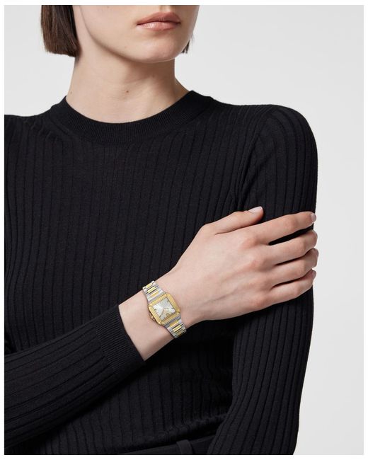 Versace Metallic Greca Edge Two Tone Bracelet Watch