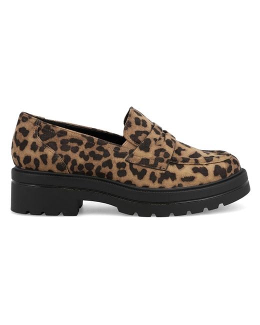 MIA Brown Yoani Round Toe Lug Sole Loafers
