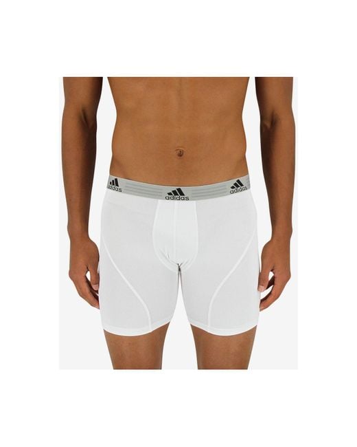 adidas Men's 2-pk. Climalite Performance Boxer Briefs in White for