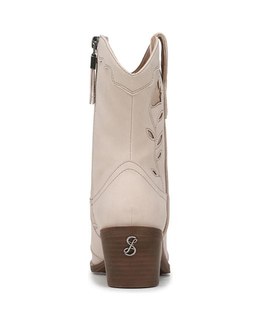Sam & Libby Natural Flash Block Heel Western Booties
