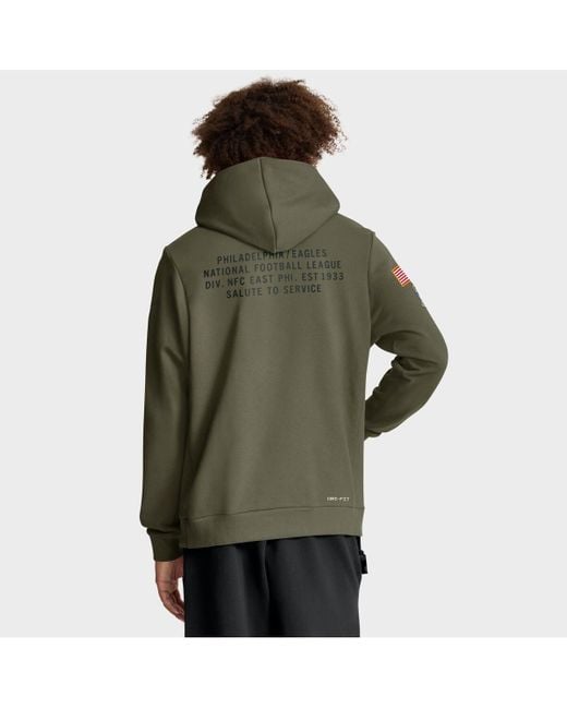 Nike Green Philadelphia Eagles 2025 Salute To Service Sideline Standard Issue Dri-fit Hoodie for men