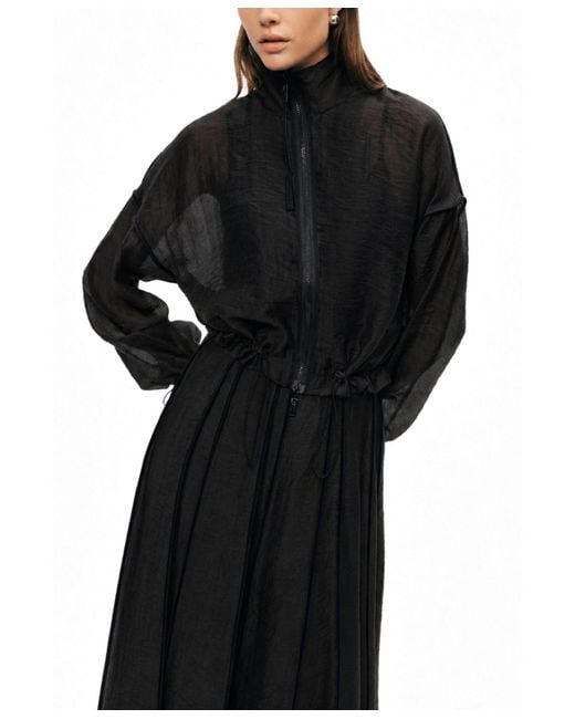 Nocturne Black Sheer Zip-front Jacket