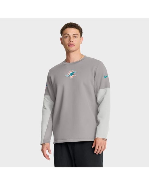 Nike Gray Miami Dolphins Sideline Scripted To Win Performance Long Sleeve T-shirt for men