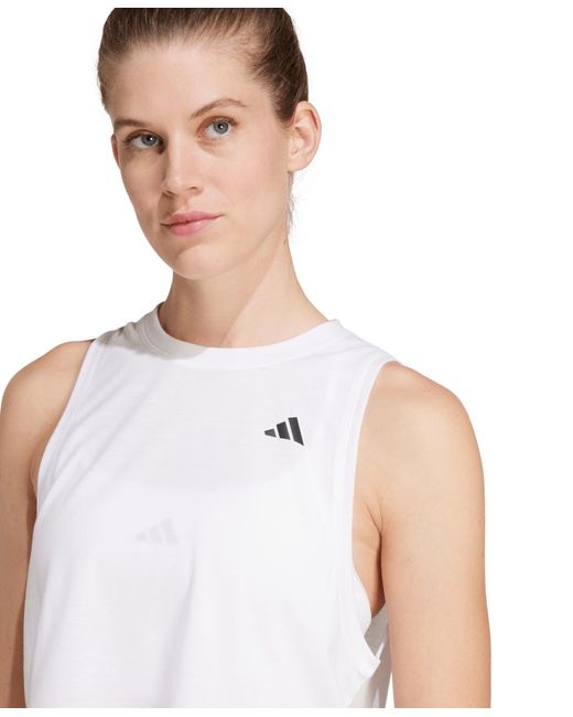 Adidas White Train Essentials Boxy Workout Tank